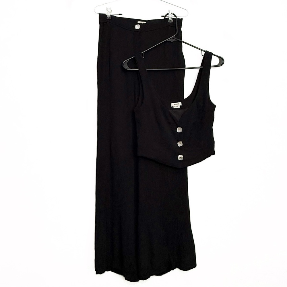 Jason Wu 2-Piece Set Wide Leg Trouser Pants And Sleeveless Top, Black Size S